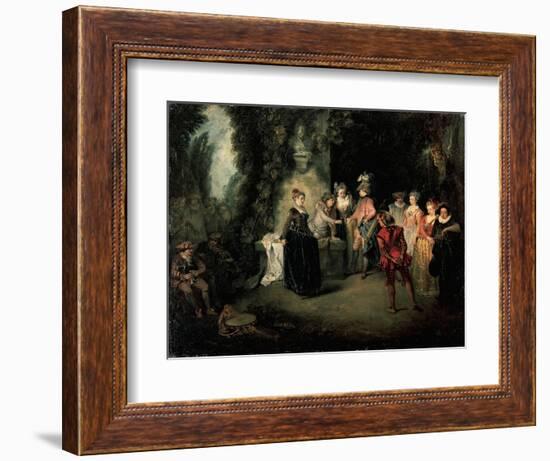 Love in French Theatre-Jean-Antoine Watteau-Framed Giclee Print