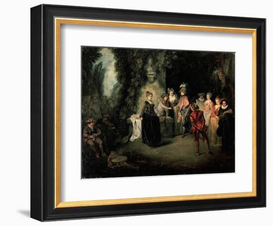 Love in French Theatre-Jean-Antoine Watteau-Framed Giclee Print