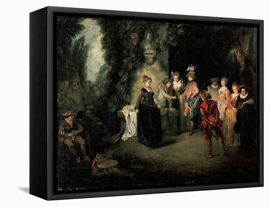 Love in French Theatre-Jean-Antoine Watteau-Framed Premier Image Canvas