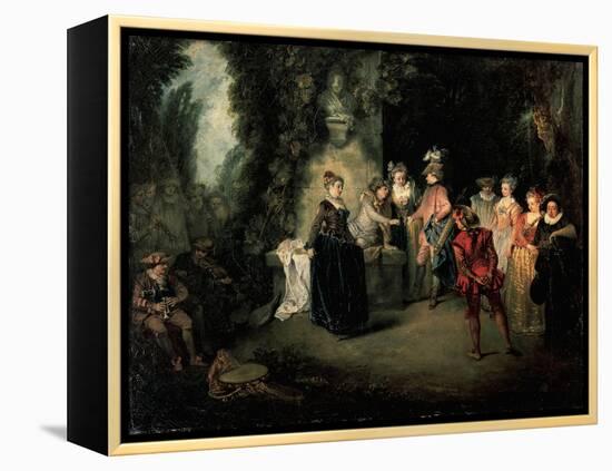 Love in French Theatre-Jean-Antoine Watteau-Framed Premier Image Canvas