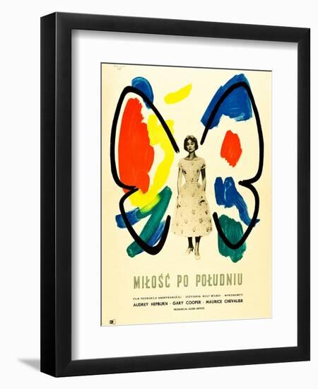 Love in the Afternoon, (AKA Milosc Po Poludniu), Polish Poster, Audrey Hepburn, 1957-null-Framed Art Print