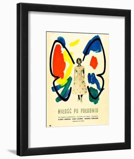 Love in the Afternoon, (AKA Milosc Po Poludniu), Polish Poster, Audrey Hepburn, 1957-null-Framed Art Print