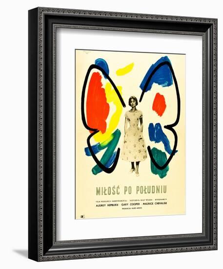 Love in the Afternoon, (AKA Milosc Po Poludniu), Polish Poster, Audrey Hepburn, 1957-null-Framed Art Print