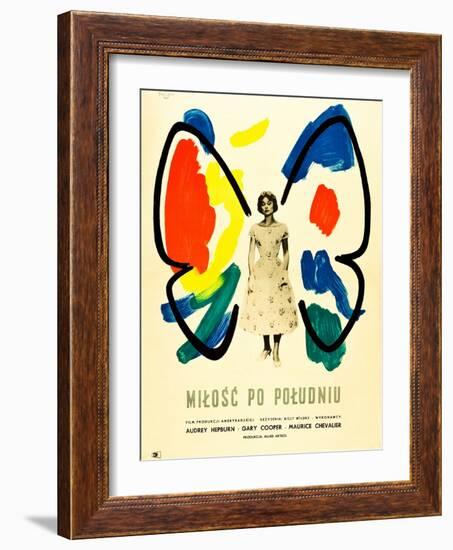 Love in the Afternoon, (AKA Milosc Po Poludniu), Polish Poster, Audrey Hepburn, 1957-null-Framed Art Print