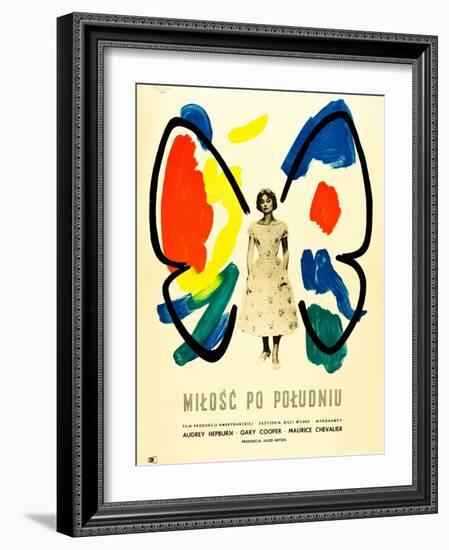 Love in the Afternoon, (AKA Milosc Po Poludniu), Polish Poster, Audrey Hepburn, 1957-null-Framed Art Print