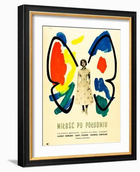 Love in the Afternoon, (AKA Milosc Po Poludniu), Polish Poster, Audrey Hepburn, 1957-null-Framed Art Print