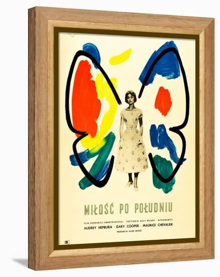 Love in the Afternoon, (AKA Milosc Po Poludniu), Polish Poster, Audrey Hepburn, 1957-null-Framed Stretched Canvas