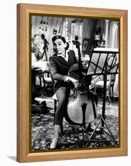 Love in the Afternoon, Audrey Hepburn, 1957-null-Framed Stretched Canvas