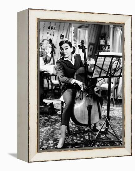 Love in the Afternoon, Audrey Hepburn, 1957-null-Framed Stretched Canvas