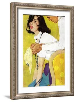 Love is a Waiting Game - Saturday Evening Post "Leading Ladies", February 6, 1960 pg.38-Robert Jones-Framed Giclee Print