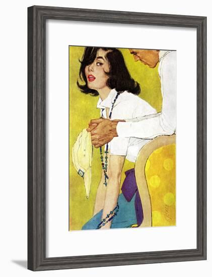 Love is a Waiting Game - Saturday Evening Post "Leading Ladies", February 6, 1960 pg.38-Robert Jones-Framed Giclee Print