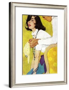 Love is a Waiting Game - Saturday Evening Post "Leading Ladies", February 6, 1960 pg.38-Robert Jones-Framed Giclee Print