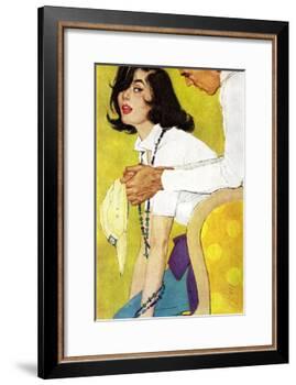 Love is a Waiting Game - Saturday Evening Post "Leading Ladies", February 6, 1960 pg.38-Robert Jones-Framed Giclee Print