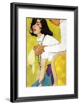 Love is a Waiting Game - Saturday Evening Post "Leading Ladies", February 6, 1960 pg.38-Robert Jones-Framed Giclee Print
