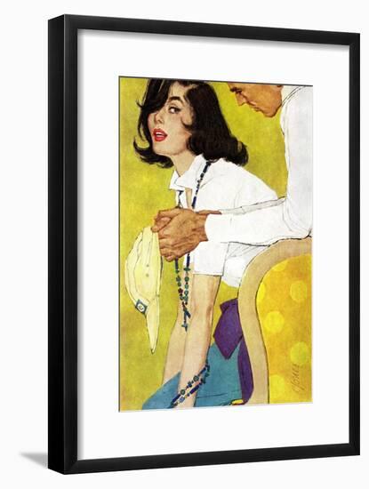 Love is a Waiting Game - Saturday Evening Post "Leading Ladies", February 6, 1960 pg.38-Robert Jones-Framed Giclee Print