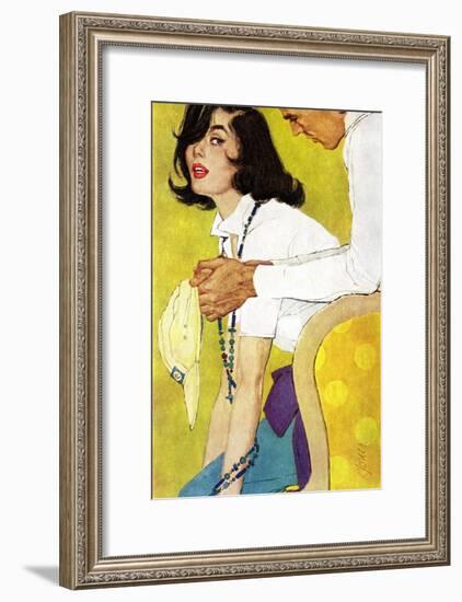 Love is a Waiting Game - Saturday Evening Post "Leading Ladies", February 6, 1960 pg.38-Robert Jones-Framed Giclee Print