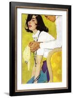 Love is a Waiting Game - Saturday Evening Post "Leading Ladies", February 6, 1960 pg.38-Robert Jones-Framed Giclee Print