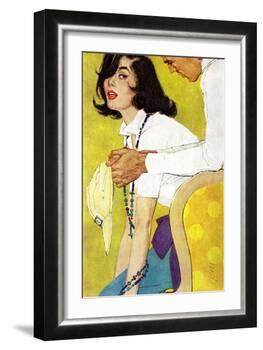 Love is a Waiting Game - Saturday Evening Post "Leading Ladies", February 6, 1960 pg.38-Robert Jones-Framed Giclee Print