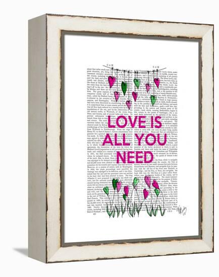 Love Is All You Need Illustration-Fab Funky-Framed Stretched Canvas