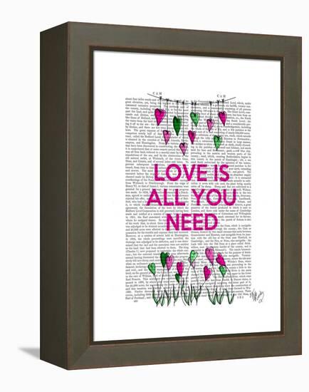 Love Is All You Need Illustration-Fab Funky-Framed Stretched Canvas