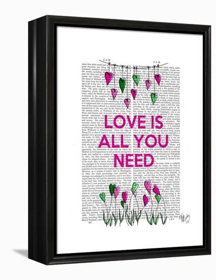Love Is All You Need Illustration-Fab Funky-Framed Stretched Canvas