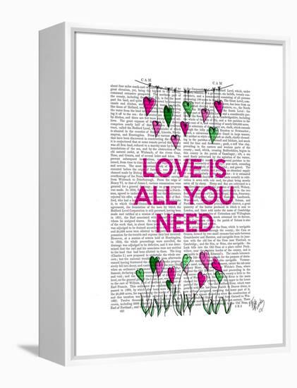 Love Is All You Need Illustration-Fab Funky-Framed Stretched Canvas