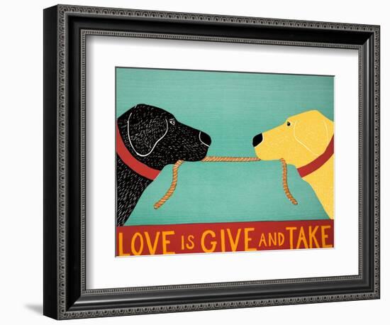 Love Is Black Yellow-Stephen Huneck-Framed Giclee Print