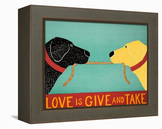 Love Is Black Yellow-Stephen Huneck-Framed Premier Image Canvas