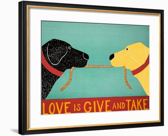 Love Is Black Yellow-Stephen Huneck-Framed Giclee Print