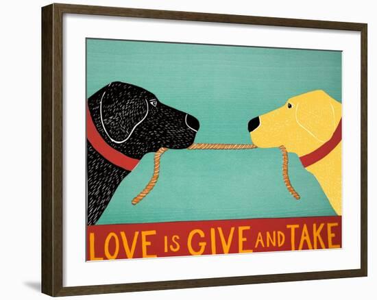 Love Is Black Yellow-Stephen Huneck-Framed Giclee Print