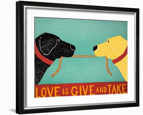 Love Is Black Yellow-Stephen Huneck-Framed Giclee Print