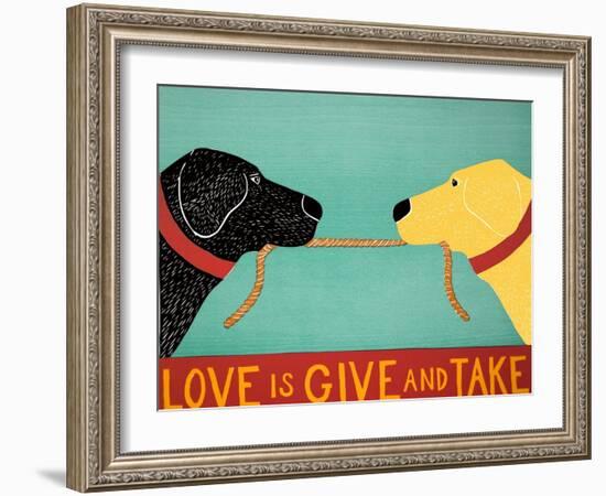 Love Is Black Yellow-Stephen Huneck-Framed Giclee Print