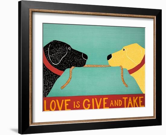 Love Is Black Yellow-Stephen Huneck-Framed Giclee Print