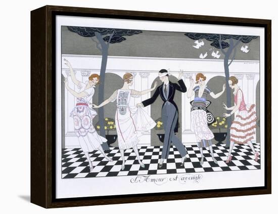 Love is Blind, Engraved by Henri Reidel, 1920-Georges Barbier-Framed Premier Image Canvas