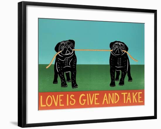 Love Is Give And Take  Pugs Black-Stephen Huneck-Framed Giclee Print