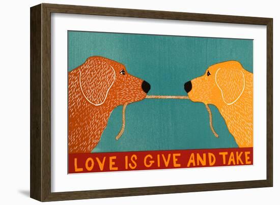 Love Is Gold Red Goldens-Stephen Huneck-Framed Giclee Print