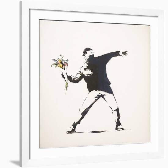 Love Is in the Air-Banksy-Framed Giclee Print