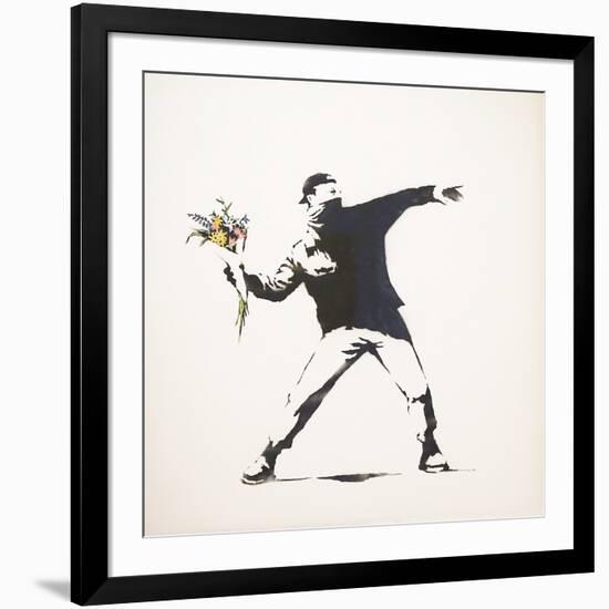 Love Is in the Air-Banksy-Framed Giclee Print