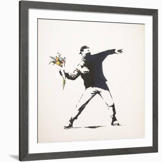 Love Is in the Air-Banksy-Framed Giclee Print