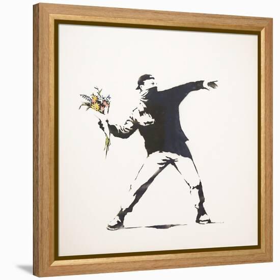 Love Is in the Air-Banksy-Framed Premier Image Canvas