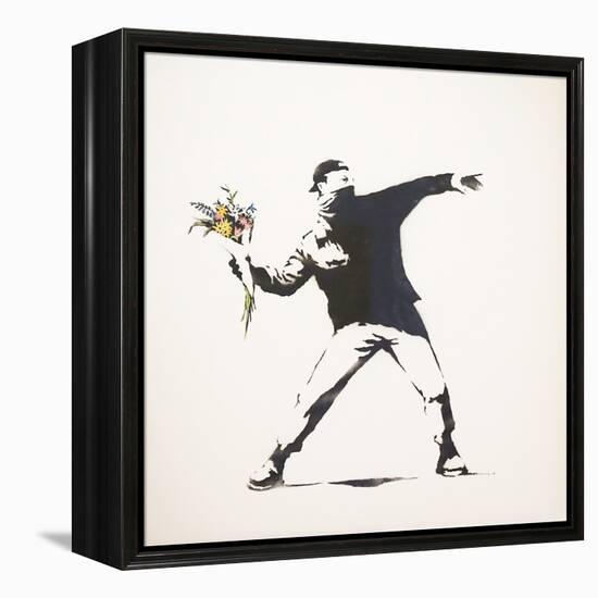 Love Is in the Air-Banksy-Framed Premier Image Canvas