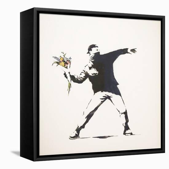 Love Is in the Air-Banksy-Framed Premier Image Canvas