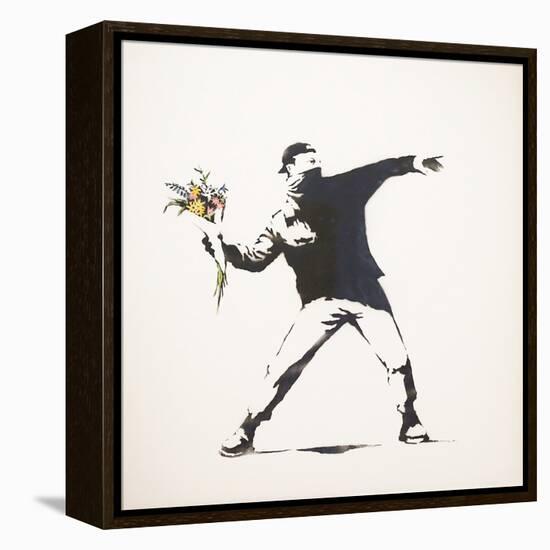 Love Is in the Air-Banksy-Framed Premier Image Canvas