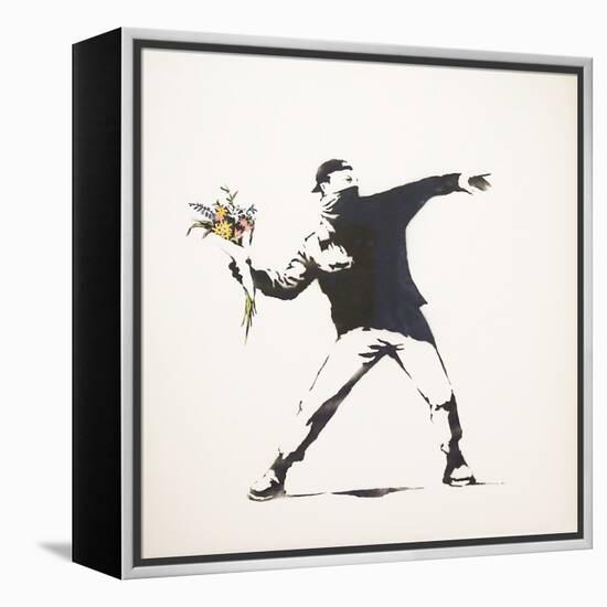 Love Is in the Air-Banksy-Framed Premier Image Canvas