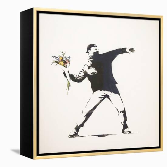 Love Is in the Air-Banksy-Framed Premier Image Canvas