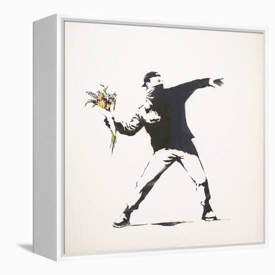 Love Is in the Air-Banksy-Framed Premier Image Canvas