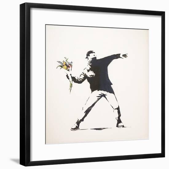 Love Is in the Air-Banksy-Framed Giclee Print