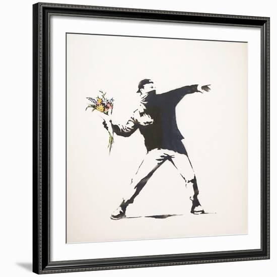 Love Is in the Air-Banksy-Framed Giclee Print