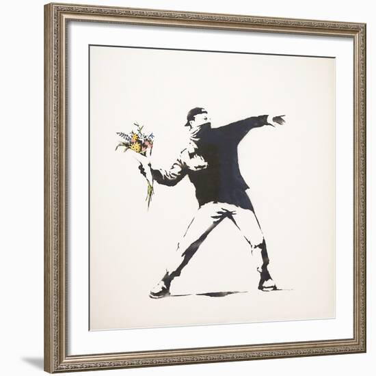 Love Is in the Air-Banksy-Framed Giclee Print