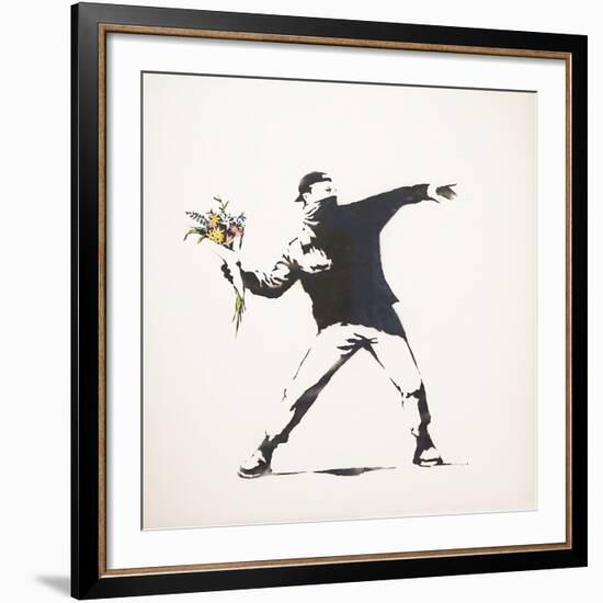 Love Is in the Air-Banksy-Framed Giclee Print